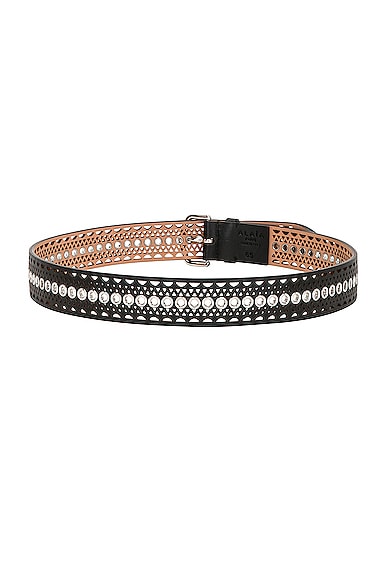 Shop Alaïa Vienne Leather Belt In Noir