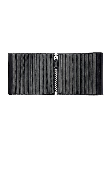 ALAÏA Striped Corset Belt in Noir