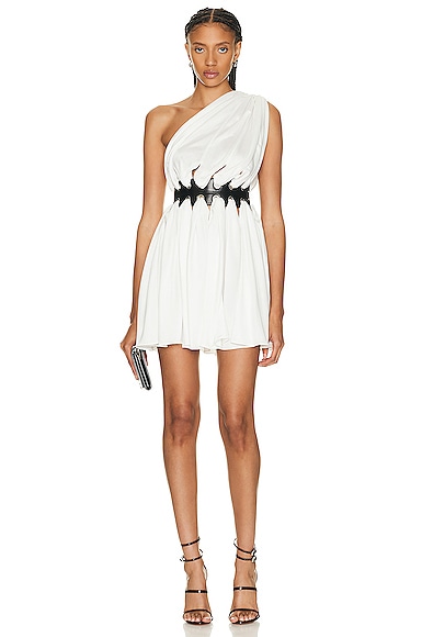 Shop Alaïa Deesse Mini Dress In Blanc