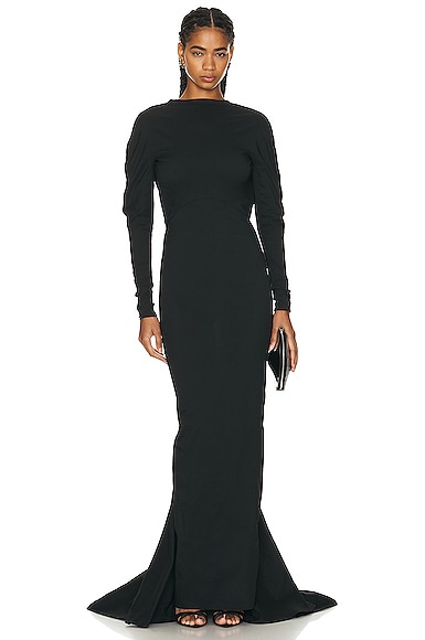 TOM FORD Off the Shoulder Ruffle Gown in Black | FWRD
