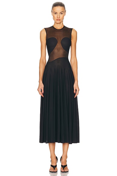 ALAÏA Molded Dress in Noir Alaia