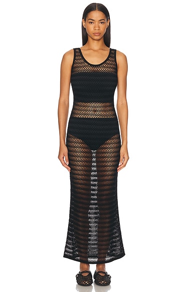 ALAÏA Maxi Tank Dress in Noir Alaia