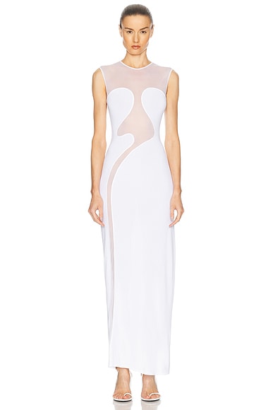 ALAÏA Molded Dress in Blanc