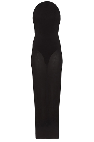 ALAΪA Curved Dress in Noir Alaia