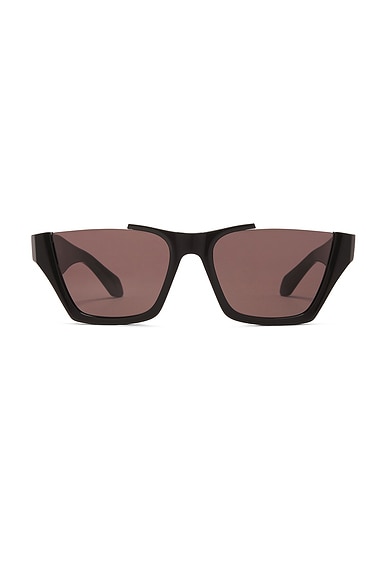 ALAÏA Rectangle Sunglasses in Black & Grey