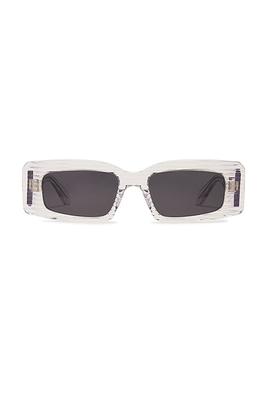 Rectangular Sunglasses in Crystal & Grey