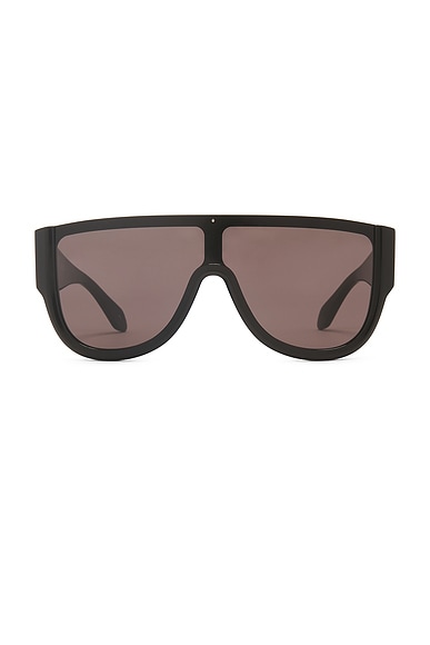 ALAÏA Shield Sunglasses in Black & Grey
