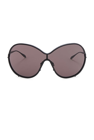 ALAÏA Icone Mask Sunglasses in Black & Grey