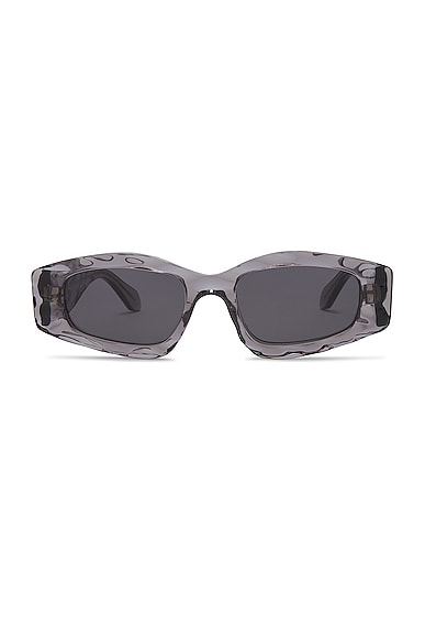 ALAÏA Lettering Logo Geometrical Sunglasses in Grey