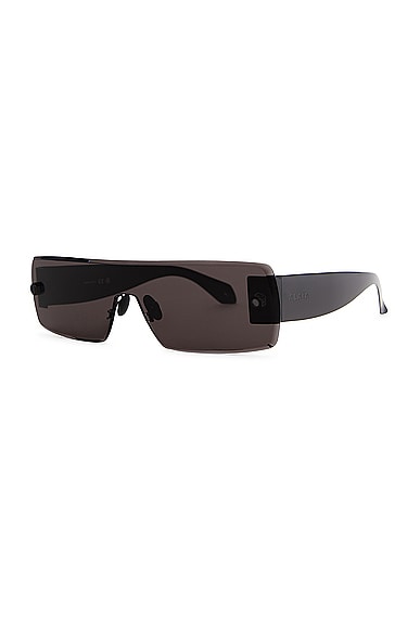Shop Alaïa Shield Sunglasses In Black & Grey