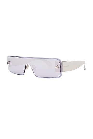Shop Alaïa Shield Sunglasses In Silver