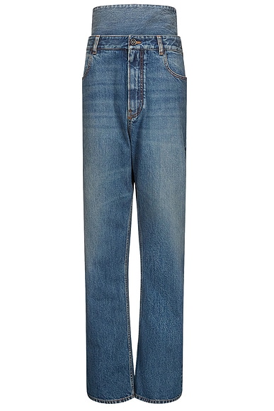 ALAÏA Straight Leg in Bleu Delave