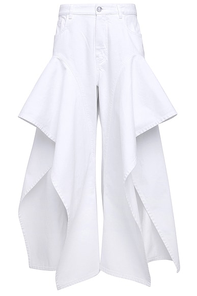 Ruffle Wide Leg in Blanc