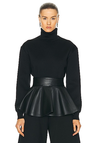 Shop Alaïa Oversize Jumper Sweater In Noir