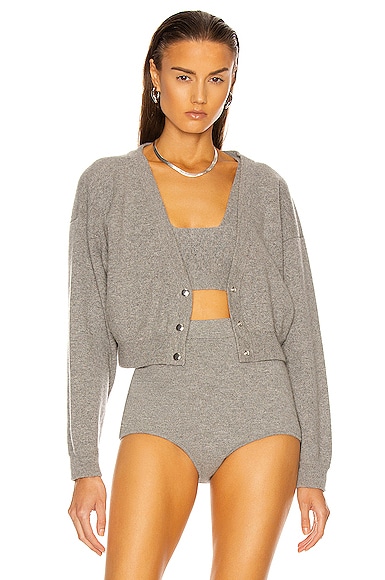 Cropped Relaxed Fit Cardigan