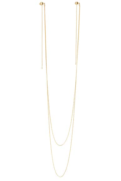 ALAÏA Double Chain Earrings in Or Clair