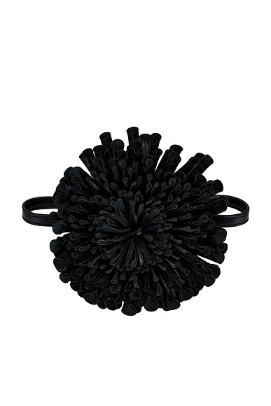 ALAÏA Leather Flower Necklace in Noir Alaia
