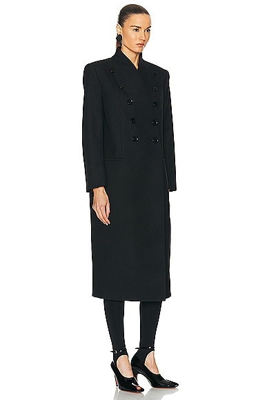 Shop Alaïa Large Coat In Noir