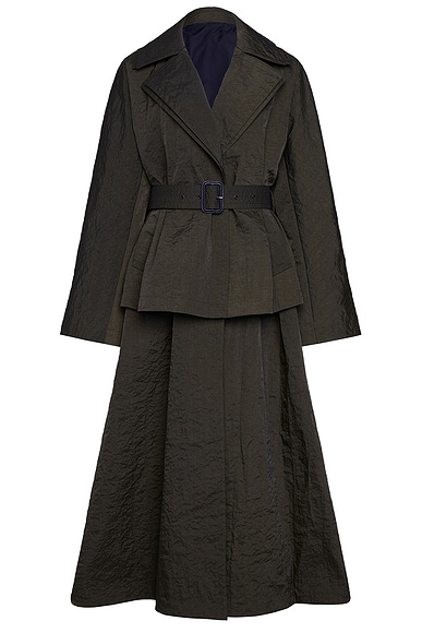 ALAΪA Layered Trenchcoat in Olive
