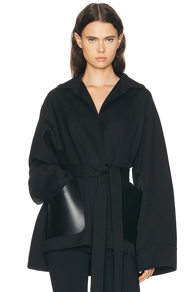 ALAÏA Wrap Jacket in Noir