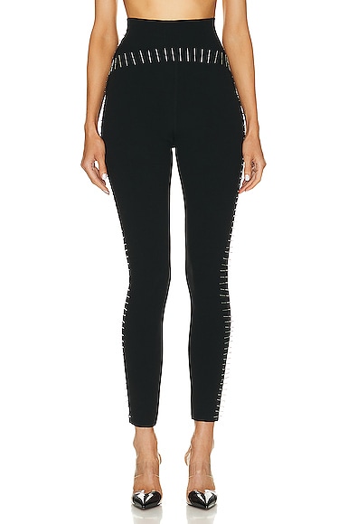 Alaïa Embroidered Legging In Noir Alaia