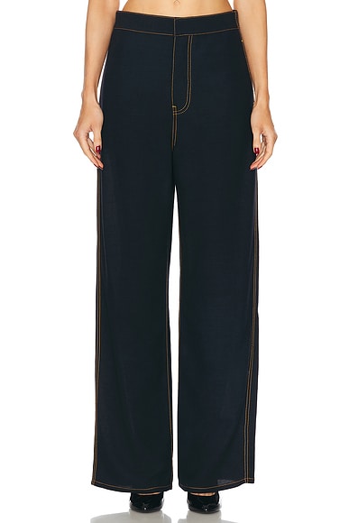 ALAÏA Fluid Pant in Marine Fonce