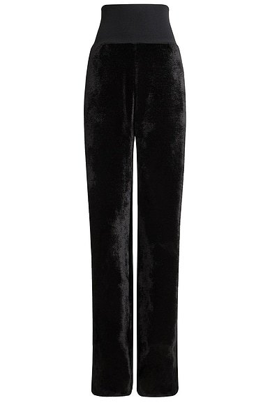 ALAÏA Velvet Pant in Noir Alaia