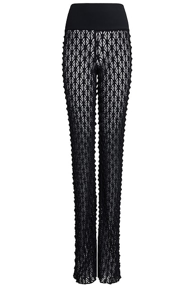 ALAÏA Lace Flare Pant in Noir Alaia