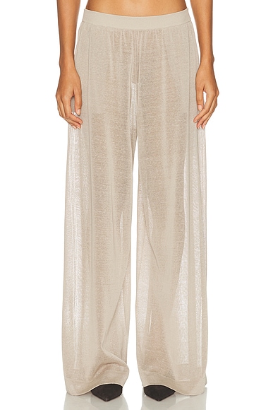 ALAΪA Fluid Pant in Beige Clair