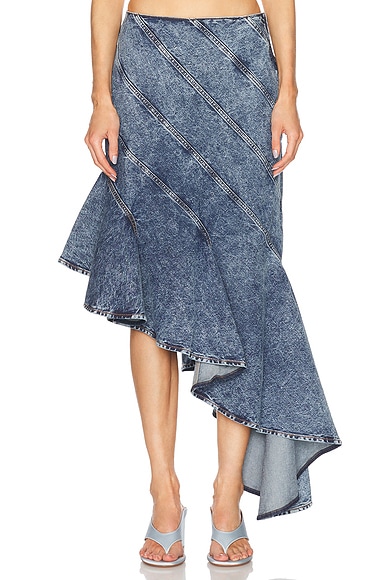 ALAΪA Spiral Skirt in Bleu Neige