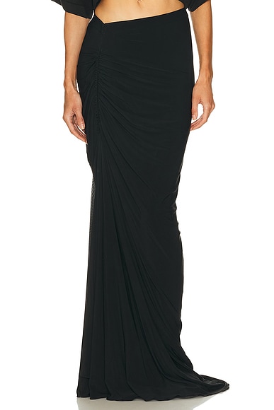 ALAÏA Gathered Skirt in Noir Alaia
