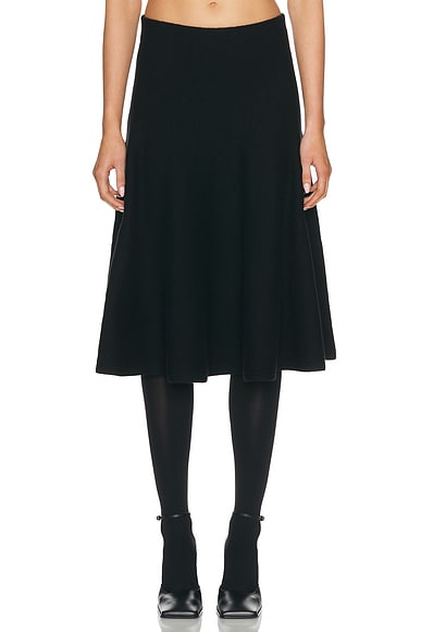 ALA?A A-Line Skirt in Noir Alaia