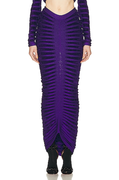 Shop Alaïa 3d Long Skirt In Ultraviolet