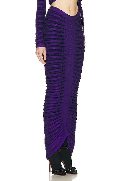 Shop Alaïa 3d Long Skirt In Ultraviolet