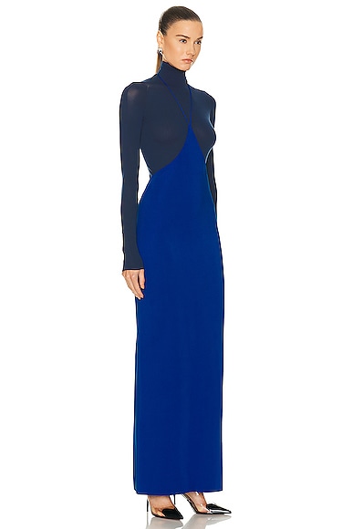 Shop Alaïa Gown Skirt In Bleu De Prusse