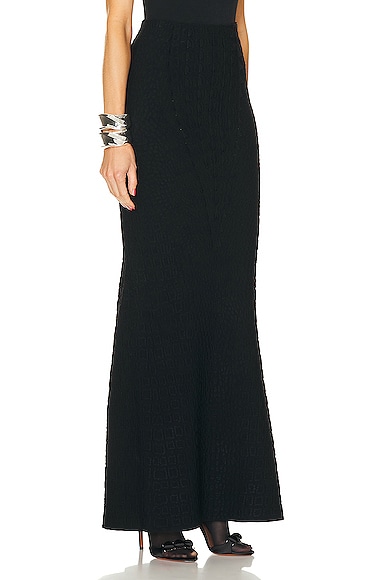 Shop Alaïa Long Skirt In Noir