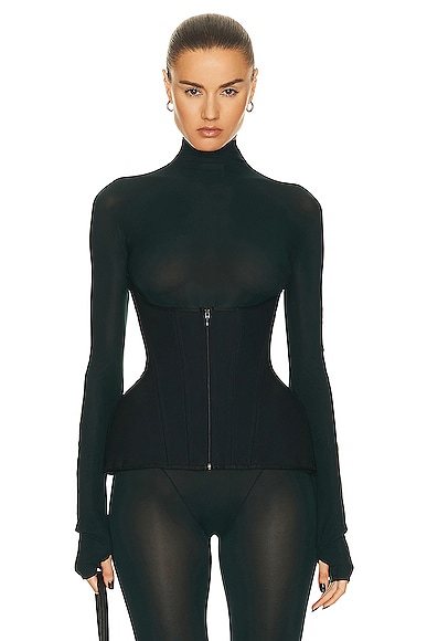 ALAÏA Corset Top in Noir Alaia | FWRD