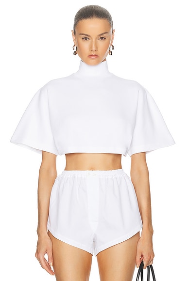 ALAÏA Highneck T-shirt in Blanc