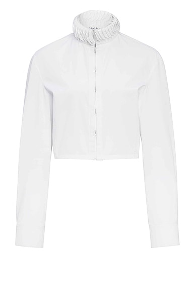 ALAÏA Trimmed Shirt in Blanc