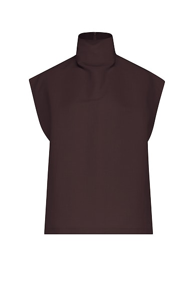 ALAΪA High Neck Top in Aubergine