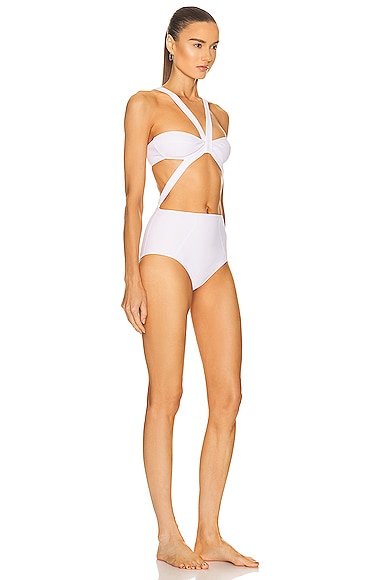 Shop Alaïa Original One Piece Bikini Swimsuit In Blanc