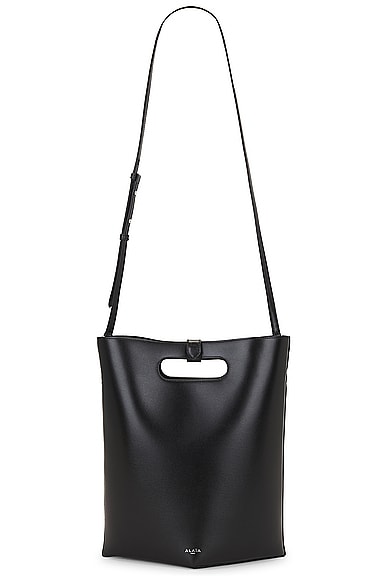 Alaïa Small Folded Leather Tote Bag In Noir