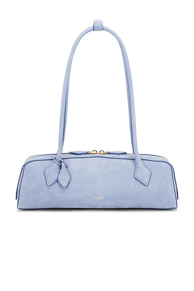 ALAÏA Le Teckel Medium Bag in Bleu Cendre