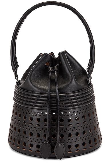 Shop Alaïa Corset Bucket Bag In Noir