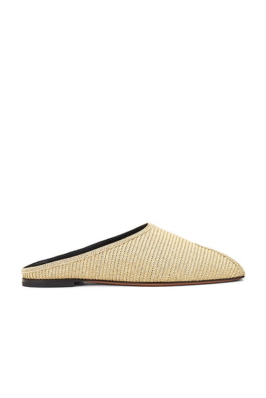 ALAÏA Flat Mule in Natural