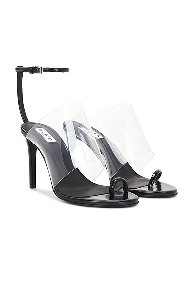 ALAÏA Asymmetric Sandal in Noir