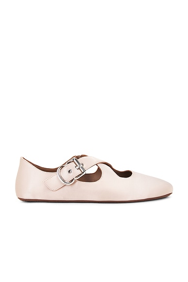 ALAÏA Criss Cross Ballet Flat in Nude