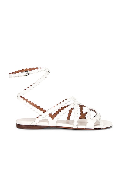 Alaïa Veau Minimal Sandals In Blanc Casse