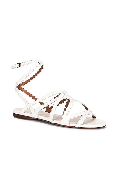 Shop Alaïa Veau Minimal Sandals In Blanc Casse