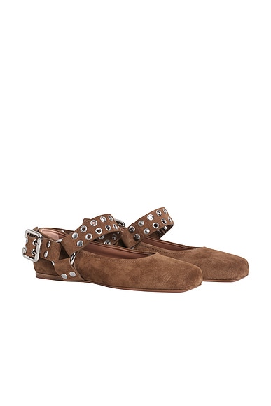 ALAÏA Ballet Flat in Terre D'ombre